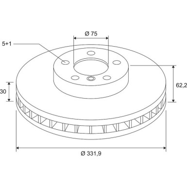 VALEO Bremsscheibe 672508 COATED