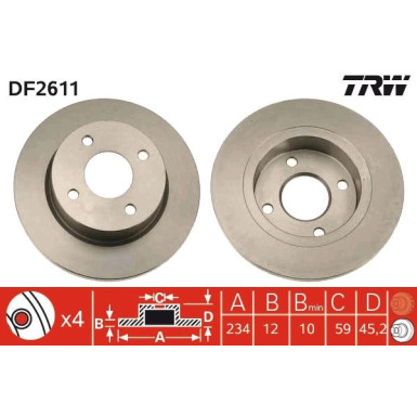 Bremsscheibe Nissan P. Micra | DF2611
