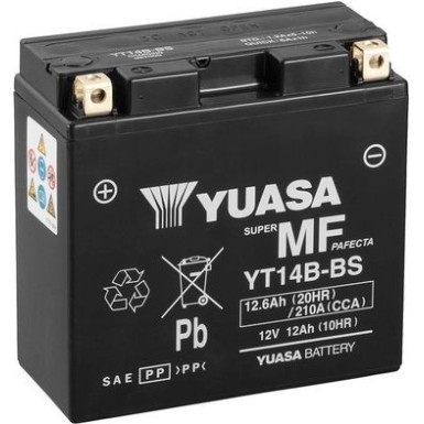 Yuasa MF VRLA Batterie COMBIPACK | offen, mit Säurepaket | YT14B-BS