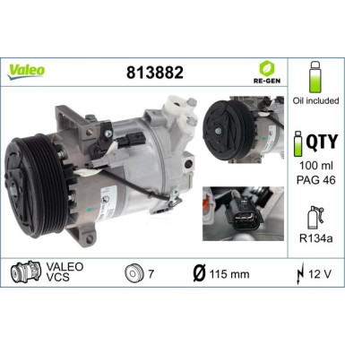 VALEO Kompressor 813882 VALEO RE-GEN AT