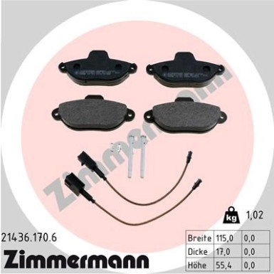 ZIMMERMANN Bremsbeläge | 21436.170.6