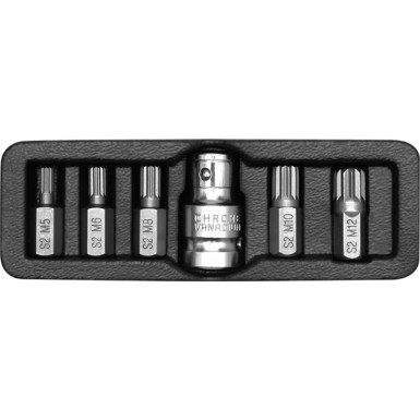 YT-0414 Bitsatz Spline 6-Tlg. Metallkasten