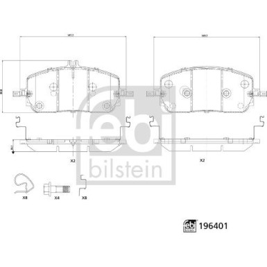 FEBI BILSTEIN Bremsbelagsatz, Scheibenbremse | 196401