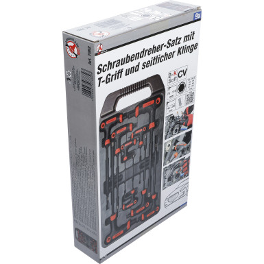 BGS Schraubendreher-Satz mit T-Griff und seitlicher Klinge | Innensechskant | 2 - 10 mm | 9-tlg | 7882
