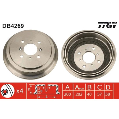 TRW Bremstrommel DB4269 TRW Bremstrommel DB4269