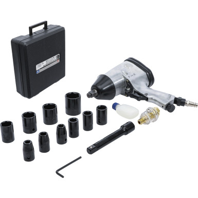 BGS Druckluft-Schlagschrauber mit Werkzeugsatz 12,5 mm (1/2 ) 312 Nm 16-tlg BGS Do it yourself 3211