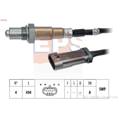 EPS Lambdasonde 1.998.281 Made in Italy - OE Equivalent