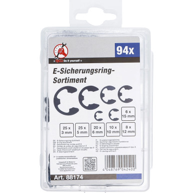 BGS E-Sicherungsring-Sortiment 3 - 15 mm 94-tlg BGS Do it yourself 88174