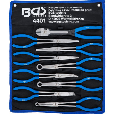 BGS Langbeck-/ Flach- und Zündkerzen-Stecker-Zangen-Satz | extra lang | 9-tlg | 4401