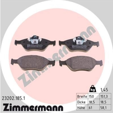 ZIMMERMANN Bremsbeläge 23202.185.1 ZIMMERMANN Bremsbeläge 23202.185.1