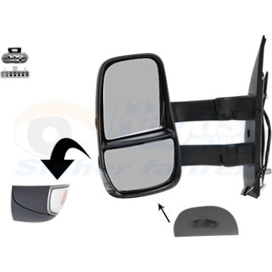 Aussenspiegel li. elek. Verst. bhz Iveco Daily VI 11Pin langer Arm schwarz OE 5801681268 HAGUS
