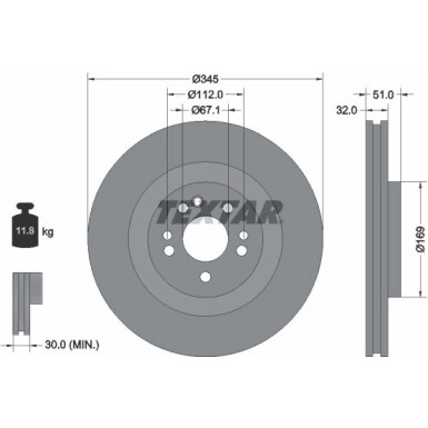 Bremsscheibe Db P. M (W163) 2,7-5,4 02,98-06,05 PRO+ 92103205