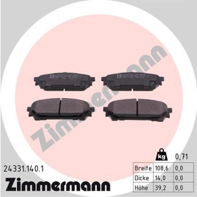 ZIMMERMANN Bremsbeläge ZIMMERMANN Bremsbeläge