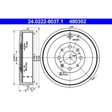 BREMSTROMMEL | 24.0222-8037.1