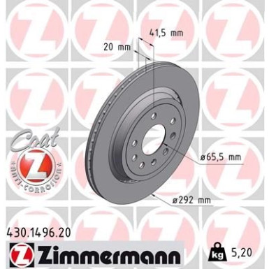 ZIMMERMANN Bremsscheibe | 430.1496.20