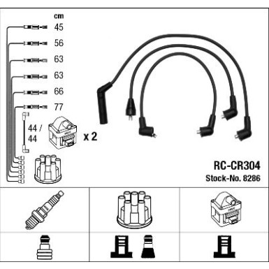 RC-CR304 NGK | Zündkabelsatz | CHRYSLER Le Baron 90-93 | 8286