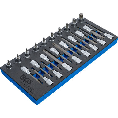 BGS Werkstattwageneinlage 1/3: Bit-Einsatz-Satz | Antrieb Innenvierkant 12,5 mm (1/2"""") | T-Profil (für Torx) | 26-tlg | 4119