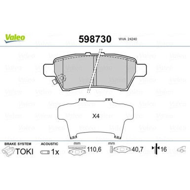 VALEO Bremsbeläge VALEO Bremsbeläge
