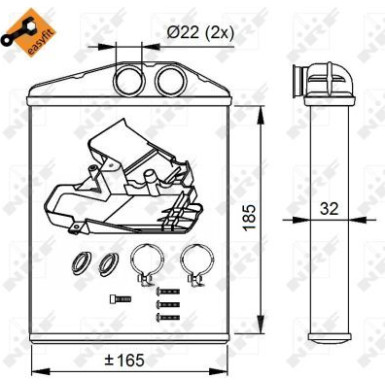 Wärmetauscher, Innenraumheizung EASY FIT 54275