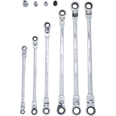 BGS Doppel-Ratschen-Gelenkschlüssel-Satz | SW 8 - 19 mm | 10-tlg | 91541