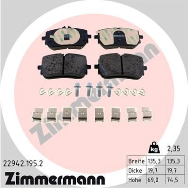 ZIMMERMANN Bremsbelagsatz, Scheibenbremse ZIMMERMANN Bremsbelagsatz, Scheibenbremse
