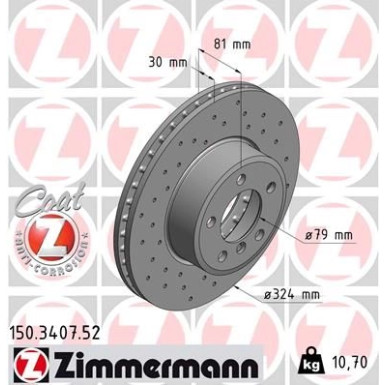 ZIMMERMANN Bremsscheibe | 150.3407.52