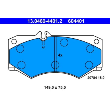 Bremsbelagsatz Db P. W460/W461/W463/T1/T2 79 | 13.0460-4401.2