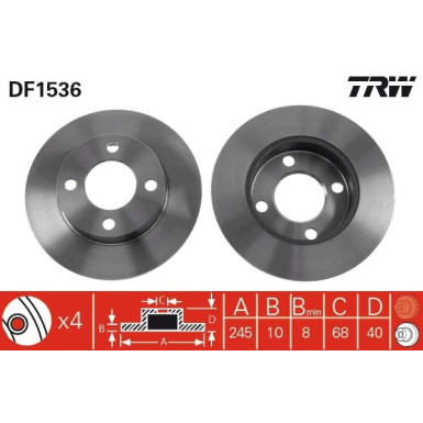 Bremsscheibe Vw T. A80/90 Quatr | DF1536