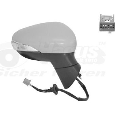 Aussenspiegel re. elek. Verstell Ford Fiesta CB1 asphä. 5Pins grund. OE 1594572 HAGUS