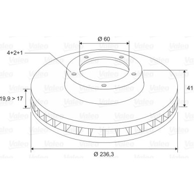 VALEO Bremsscheibe 186188 VALEO Bremsscheibe 186188