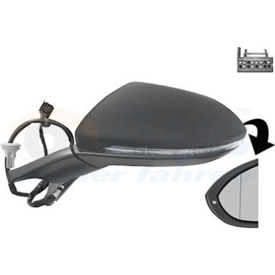 Aussenspiegel li. elek. Verst VW Golf VII 6 Pin, asph. OE 5G0 857 537 D 9B9 + HAGUS
