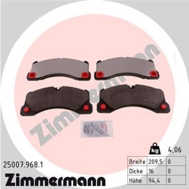 ZIMMERMANN Bremsbeläge 25007.968.1