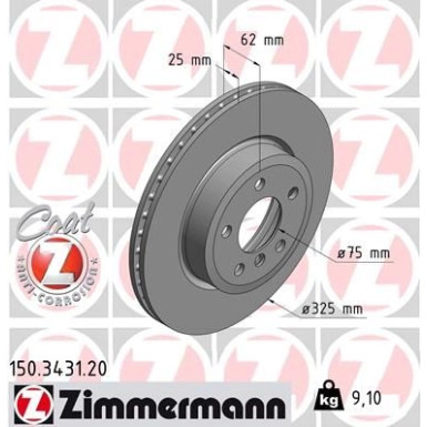 ZIMMERMANN Bremsscheibe 150.3431.20 Coat Z ZIMMERMANN Bremsscheibe 150.3431.20 Coat Z
