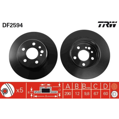 Bremsscheibe Db T. W140 280 | DF2594