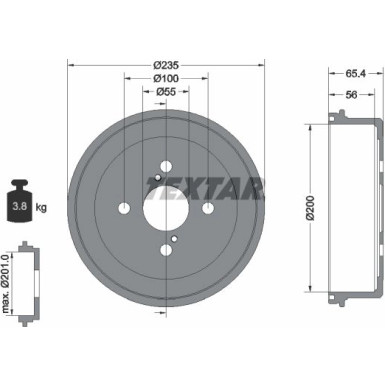 Bremstrommel. Toyota T. Corolla 92-02 | 94021200