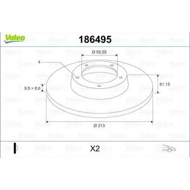VALEO Bremsscheibe 186495