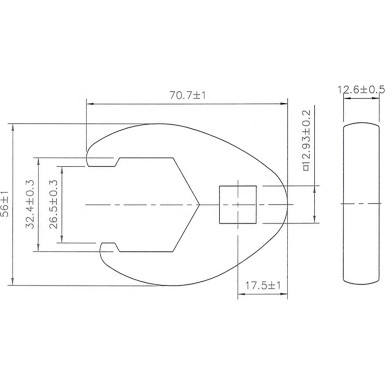 BGS Hahnenfußschlüssel | Antrieb Innenvierkant 12,5 mm (1/2"""") | SW 32 mm | 1757-32