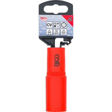 BGS VDE-Steckschlüssel-Einsatz Sechskant | Antrieb Innenvierkant 12,5 mm (1/2"""") | SW 18 mm | 72068