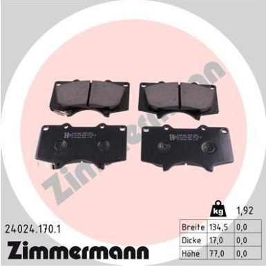 ZIMMERMANN Bremsbeläge ZIMMERMANN Bremsbeläge