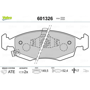 VALEO Bremsbeläge 601326