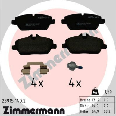 ZIMMERMANN Bremsbelagsatz, Scheibenbremse | 23915.140.2