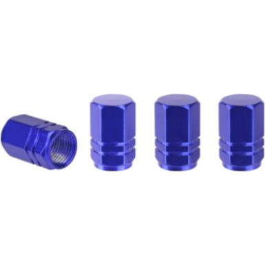 02239 Aluminiumventilkappen, Blau, 4 Stk