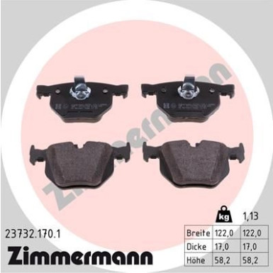 ZIMMERMANN Bremsbeläge | 23732.170.1