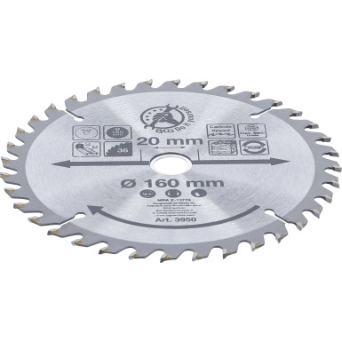 BGS Hartmetall-Kreissägeblatt Ø 160 x 20 x 2,4 mm 36 Zähne BGS Do it yourself 3950