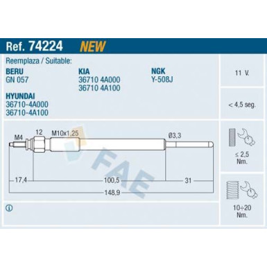FAE Glühkerze 74224
