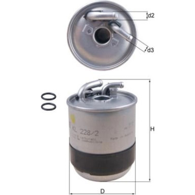 MAHLE Kraftstofffilter | KL 228/2D
