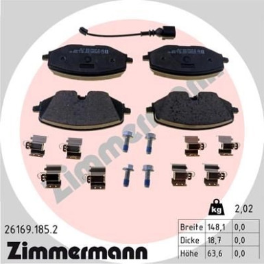 ZIMMERMANN Bremsbelagsatz, Scheibenbremse