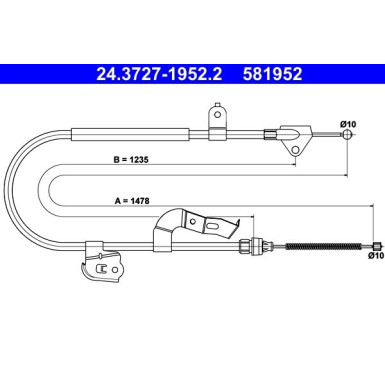 24.3727-1952.2 Seilzug, Feststellbremse 24.3727-1952.2 Seilzug, Feststellbremse