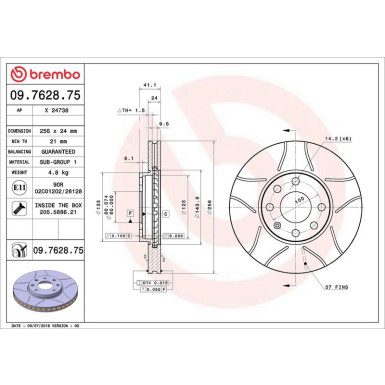 BREMBO Bremsscheibe Max VA | CHEVROLET Corsa,OPEL 94 | 09.7628.75