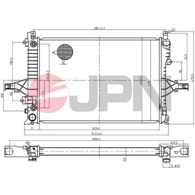 JPN Kühler, Motorkühlung 60C9072-JPN